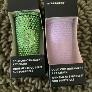 Starbucks Cold Cup Ornament Key Chain Set of 2